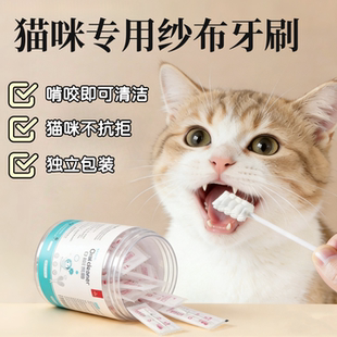 猫咪专用纱布牙刷猫咬可清洁牙垢独立包装宠物口腔护理口腔清洁