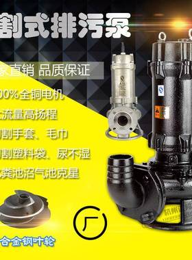 AV/AS30-2cb撕裂式带铰刀片潜水排污泵/沼气池抽粪污水泵切割泵