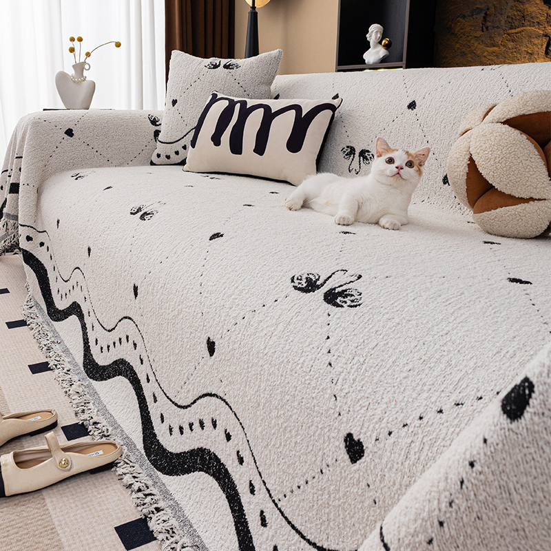 心恋秋冬新款半边绒全盖巾沙发垫