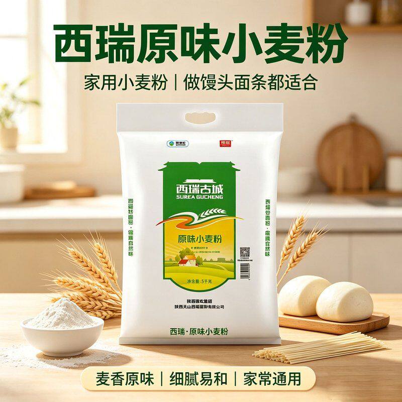 西瑞古城原味小麦粉10斤面粉5kg包子饺子馒头面条粉家用