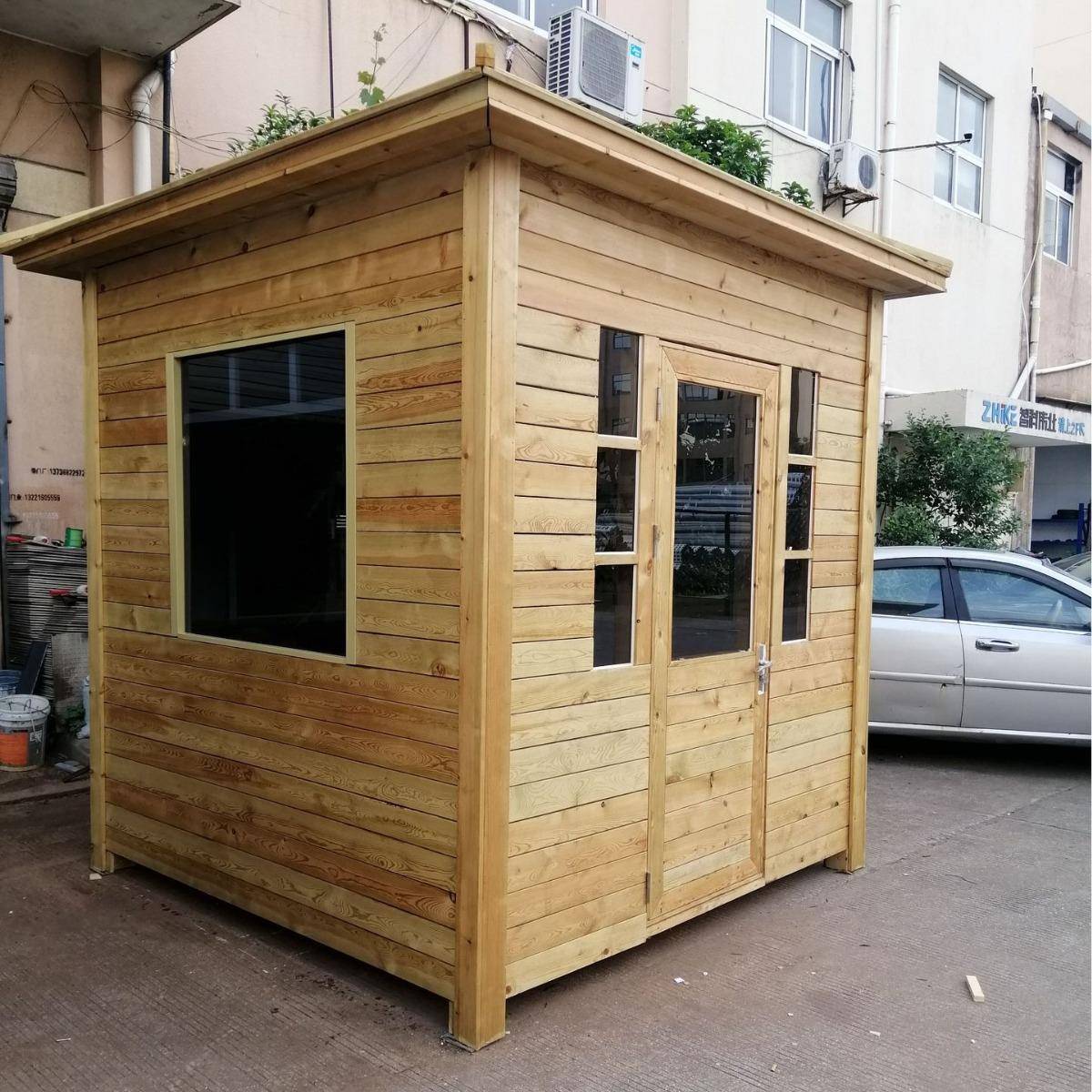 木质岗亭小木屋欧式艺术岗亭公园景区幼儿园门卫亭实木防腐景观亭