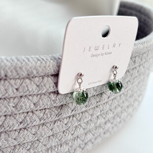 幽灵秘境爆花绿幽灵耳坠925银小众招财款开运正财水晶吉祥石耳钉