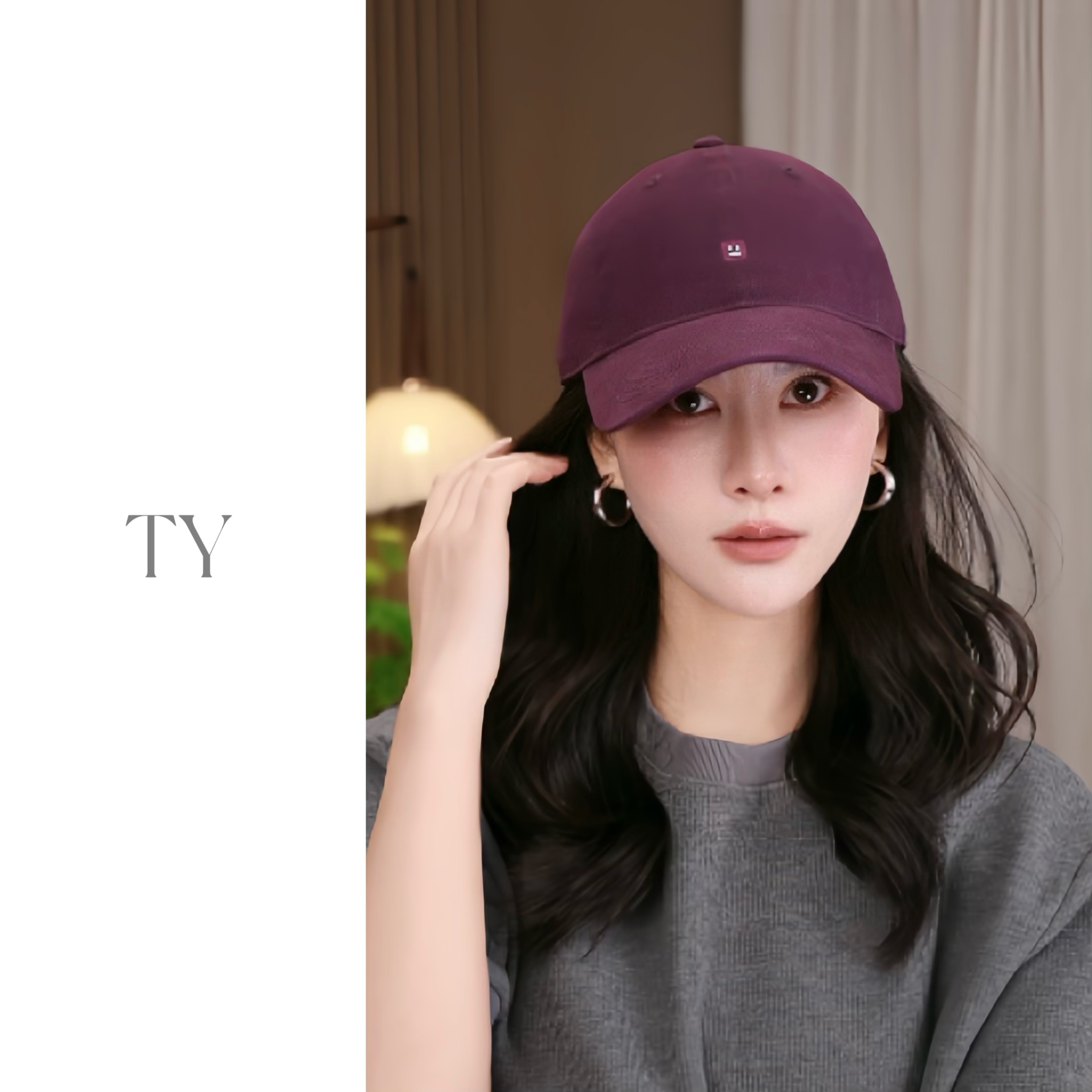 精致小标笑脸极简刺绣百搭显脸小加大加深不挑头围鸭舌棒球帽