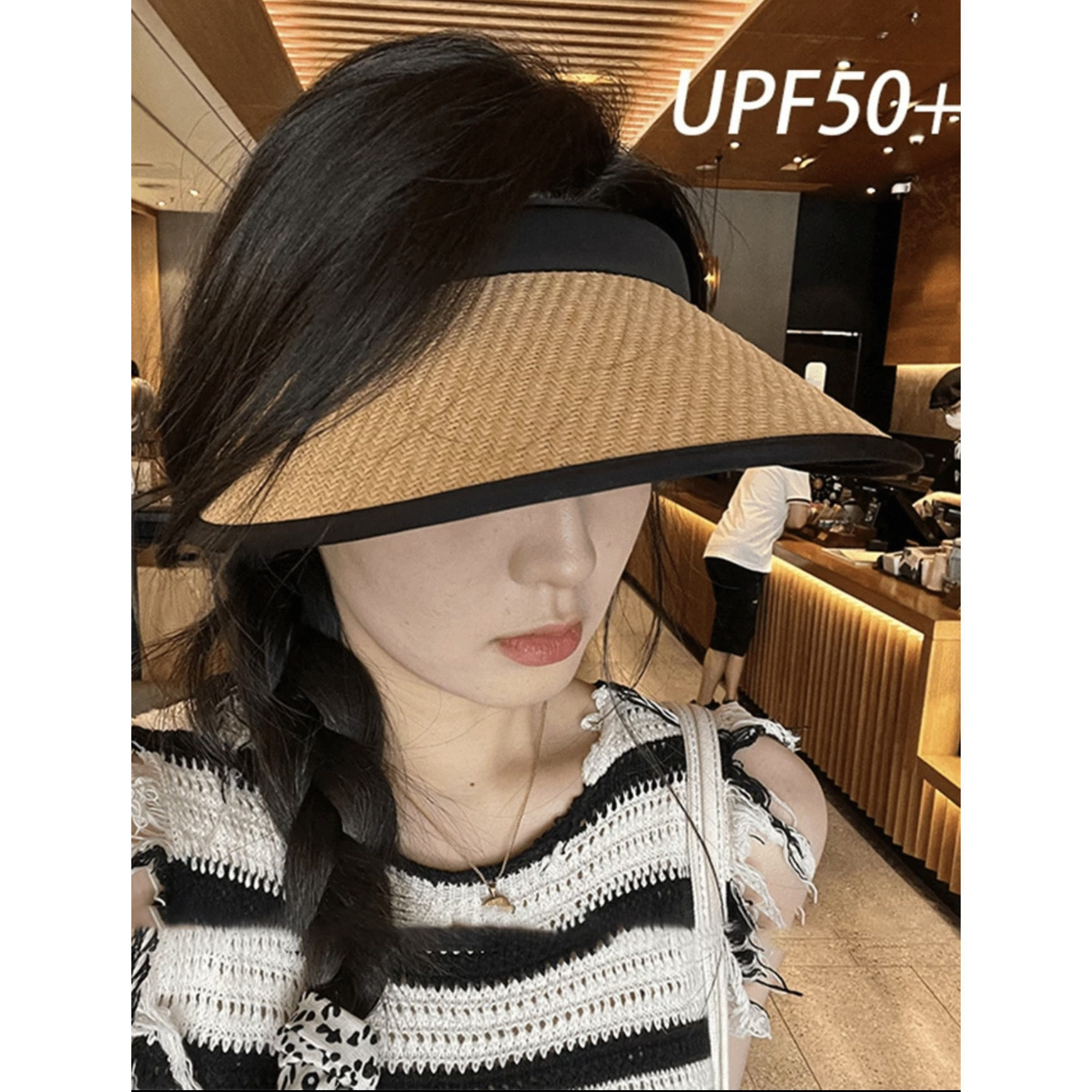 【日系手工编织空顶帽】COOLKNIT科技防晒不透光款遮阳防晒帽子