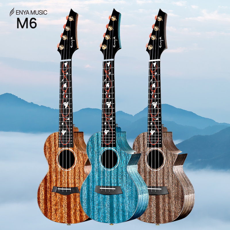 Enya/恩雅M6全单尤克里里全单板初学者电箱26/23寸小吉他儿童女男