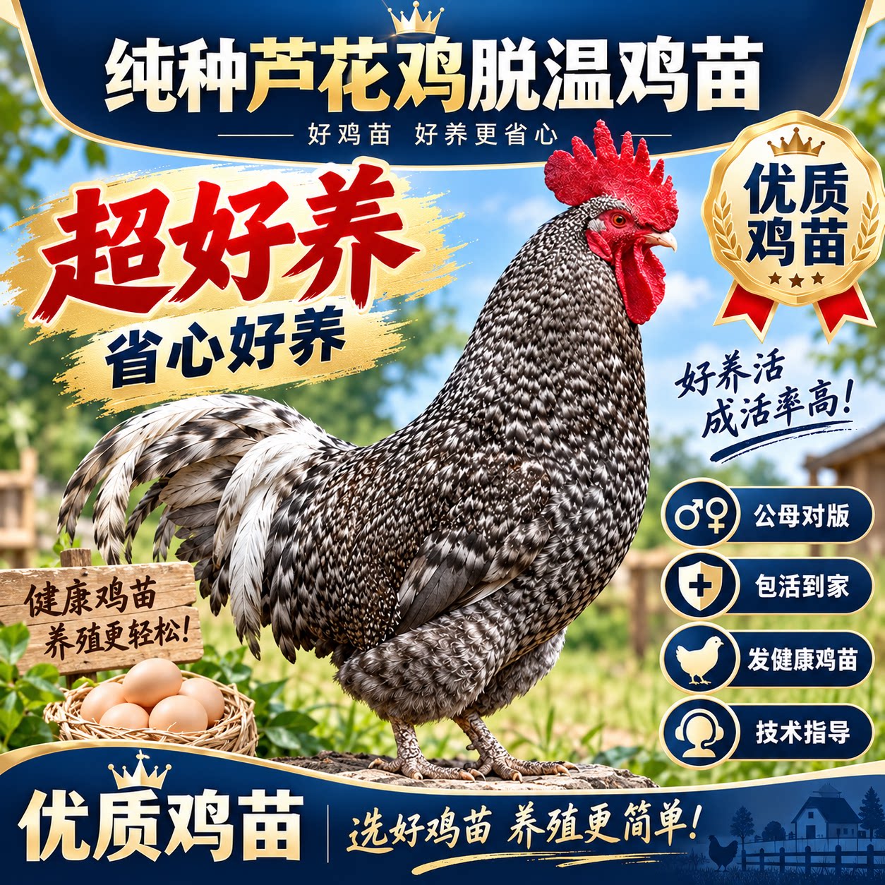 纯种芦花鸡活苗一斤汶上批发