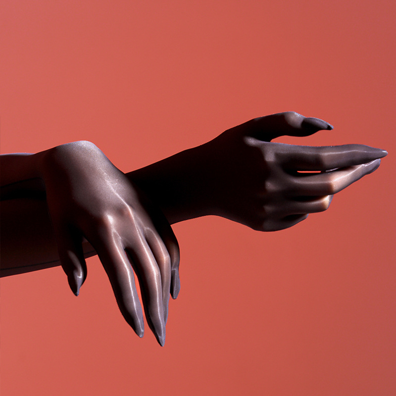 5D柔光蝉翼纱分指手丝时尚丝滑高密油亮柔滑丝袜超薄性感丝袜手套