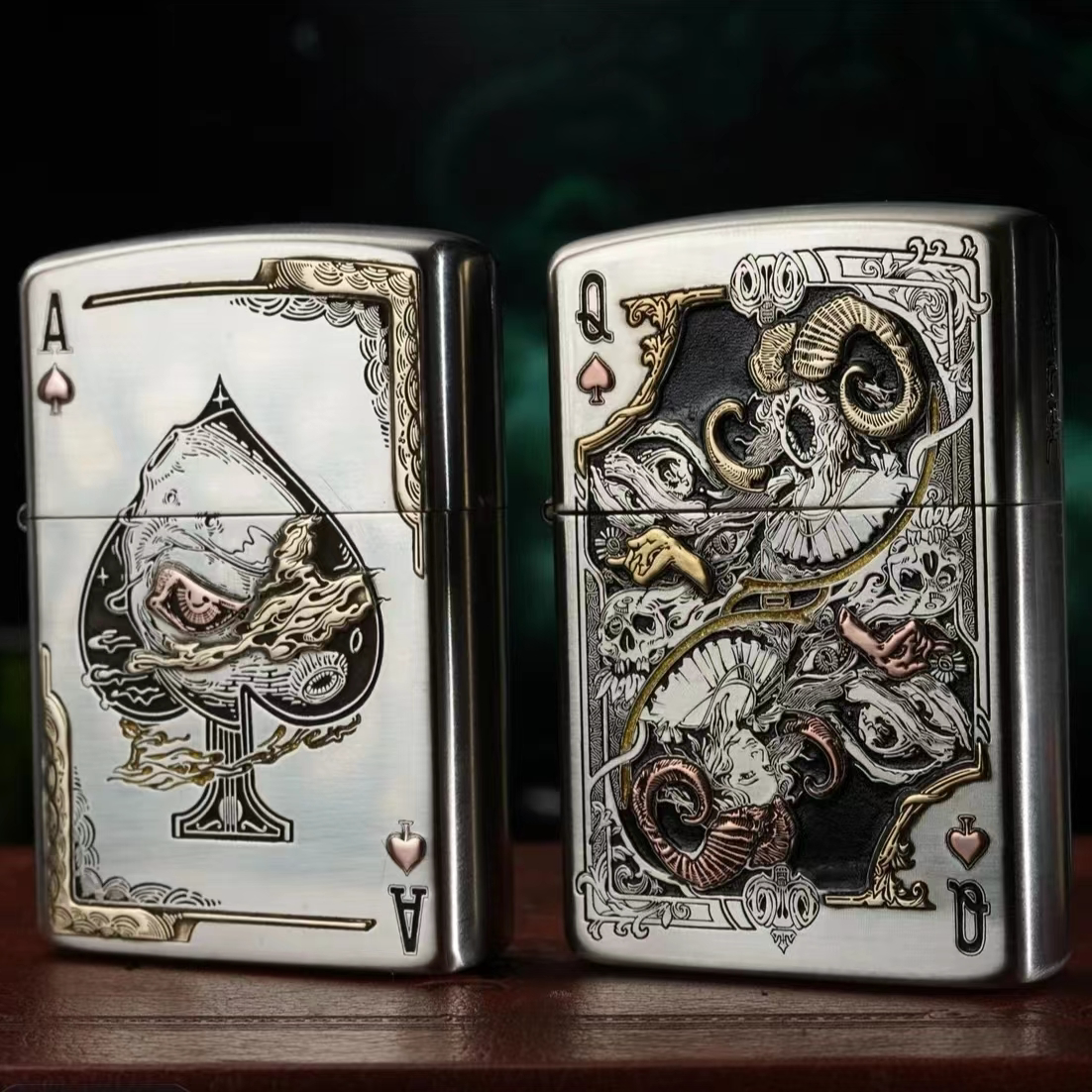 银匠村火机【诡秘克苏鲁】官方正品白铜镶嵌防风煤油送男士礼物