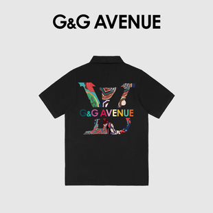 法国G&G AVENUE夏季翻领男士Polo衫男款痞帅高级感字母印花短袖潮