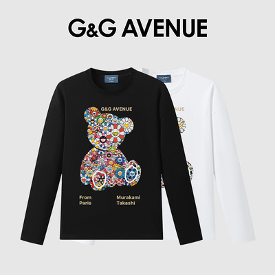 法国G&G AVENUE春秋印花纯棉长袖T恤圆领百搭上衣男款-GCT2512343