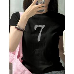 修身 今年流行 t恤女夏季 女装 显瘦洋气百搭遮肚上衣 搭配纯棉短袖