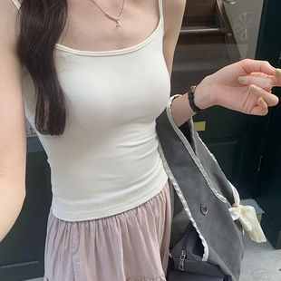 抹胸吊帶背心女內(nèi)搭2025新款 白色遮副乳防走光打底純棉春夏修身