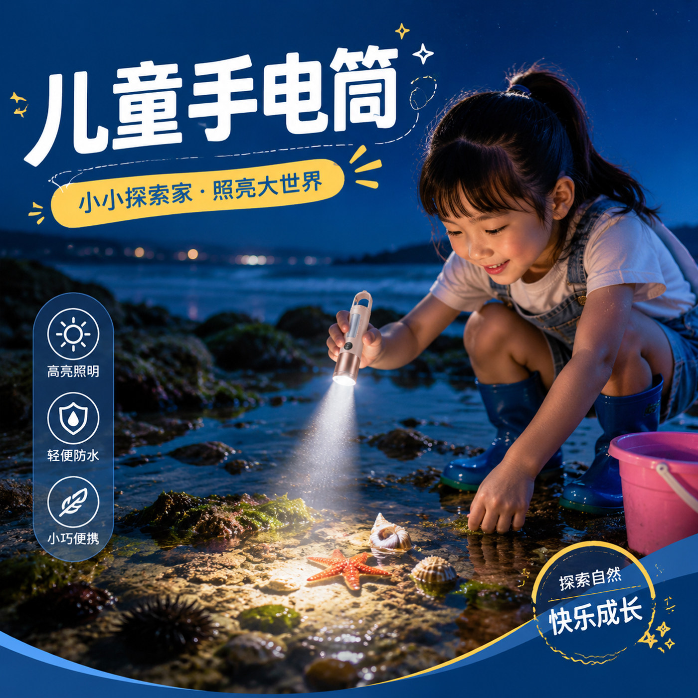 护眼第一名】顺丰户外儿童手电筒