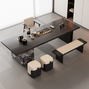 客厅大长书桌茶桌一体两用实木去客厅化一体桌长桌子家用原木办公