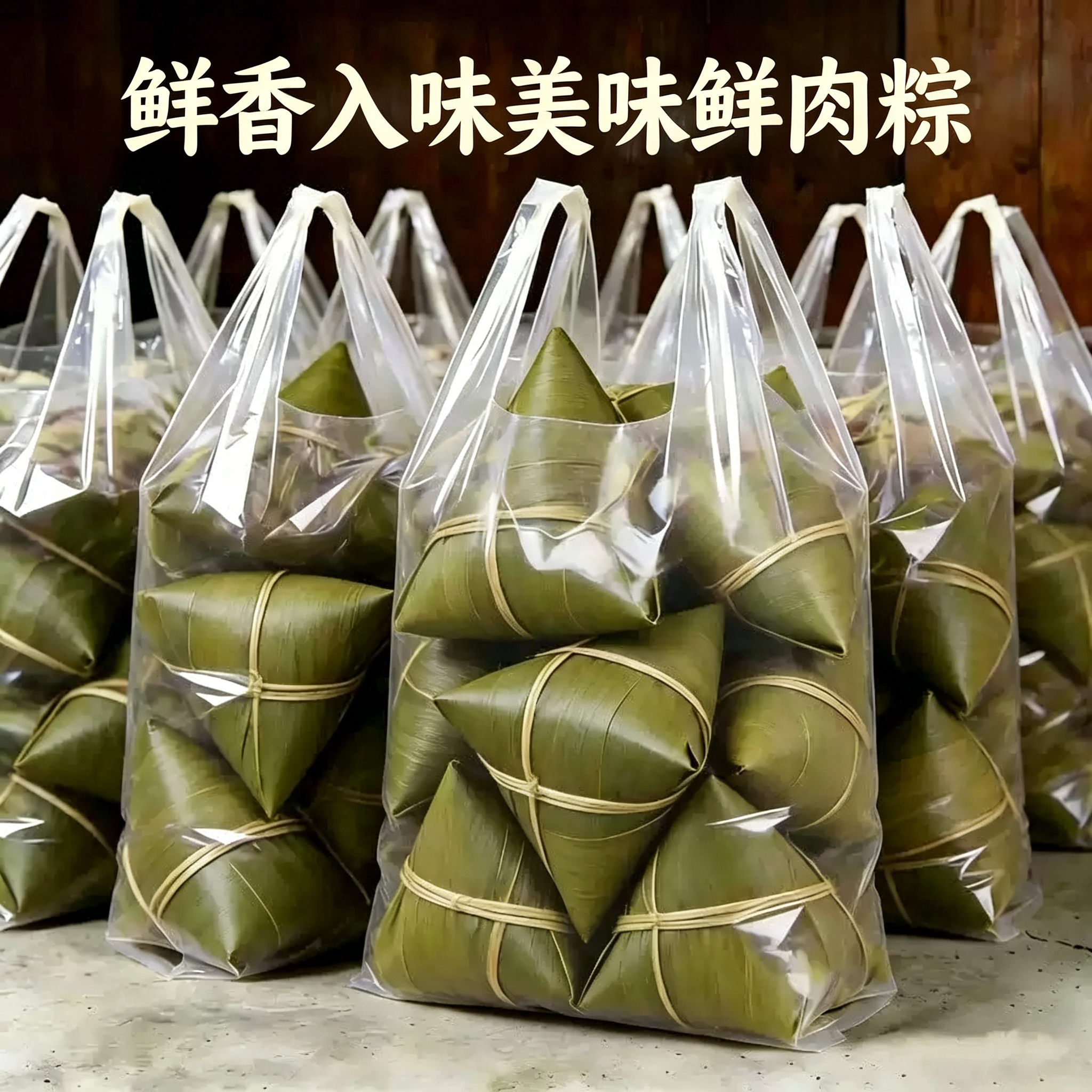 【现做现发】鲜肉粽子袋装100g/个真空包装早餐速食手工制作肉粽