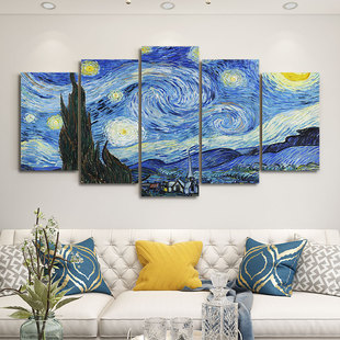 世界名画装饰画客厅墙画装饰房间星空壁画梵高挂画无框走廊过道画