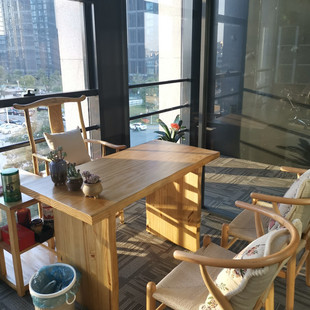 喝茶桌现代功夫泡茶桌办公茶台 实木茶几原木茶桌椅组合茶艺桌中式