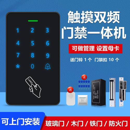 触摸密码刷卡门禁系统一体机铁门双开玻璃门电插锁磁力锁门禁套装