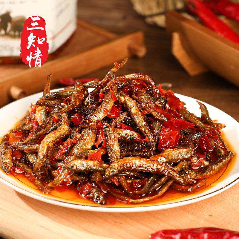 香辣下饭菜香辣小鱼仔辣椒酱下饭菜即食湖南特产辣椒酱麻辣鲜香下