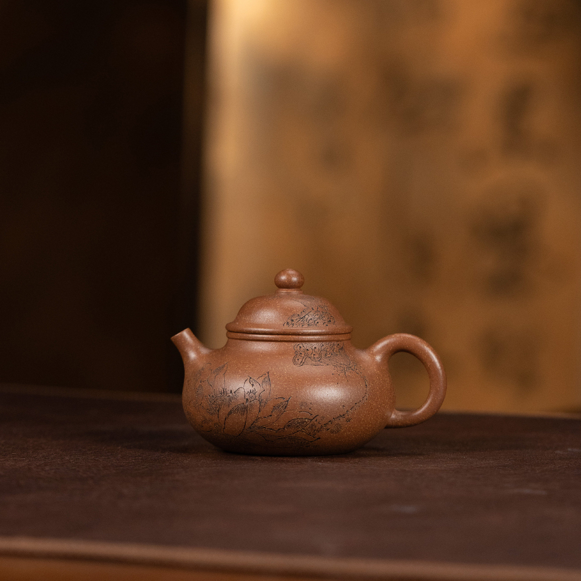【利贞丨莲鸟和鸣小容天】桂花砂120cc李建军全手工制茶壶茶具