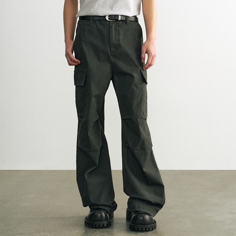 AzureLisseur水洗口袋工装裤