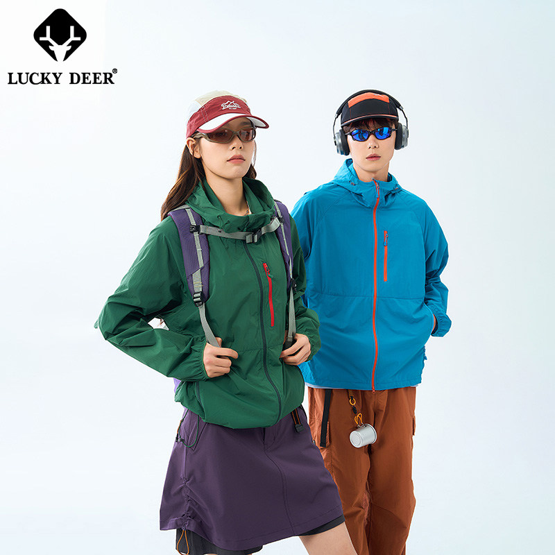 LUCKY DEER/幸运鹿情侣款山系户外防紫外线透气冰感upf50+防晒衣图片