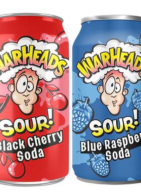 美国进口Warheads弹头牌特酸碳酸苏打汽水355ml 网红劲爆酸饮料