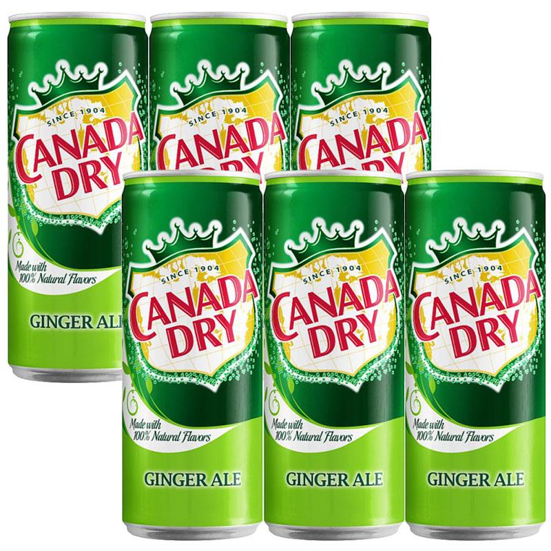 加拿大CANADA DRY 姜汁汽水干姜水生姜水330ml/罐进口碳酸饮料