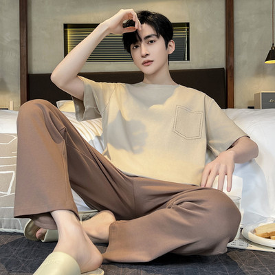 睡衣男款2025夏季新款纯棉短袖长裤卡通青少年休闲夏天家居服套装