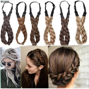 复古时尚假发发辫波西米亚鱼骨发箍麻花辫子
