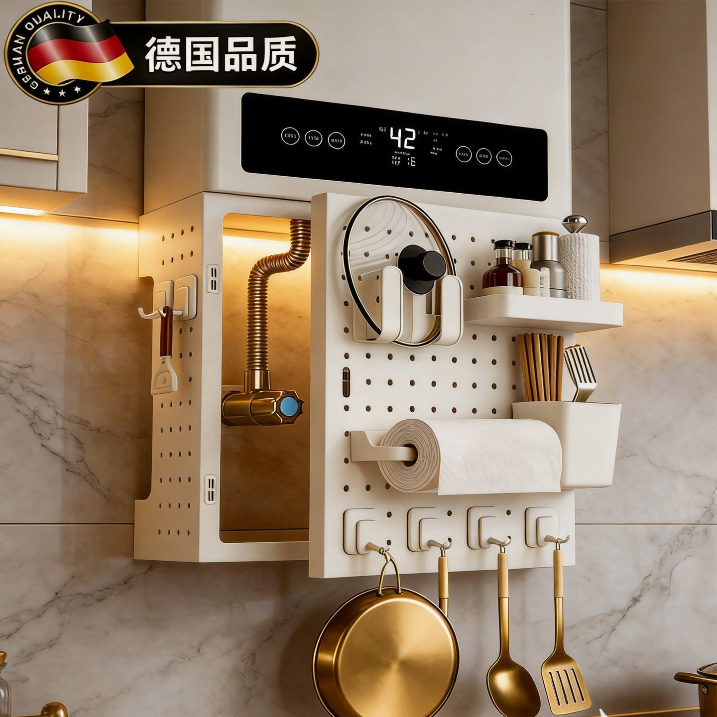 德国定制热水器遮挡罩洞洞板管道图片