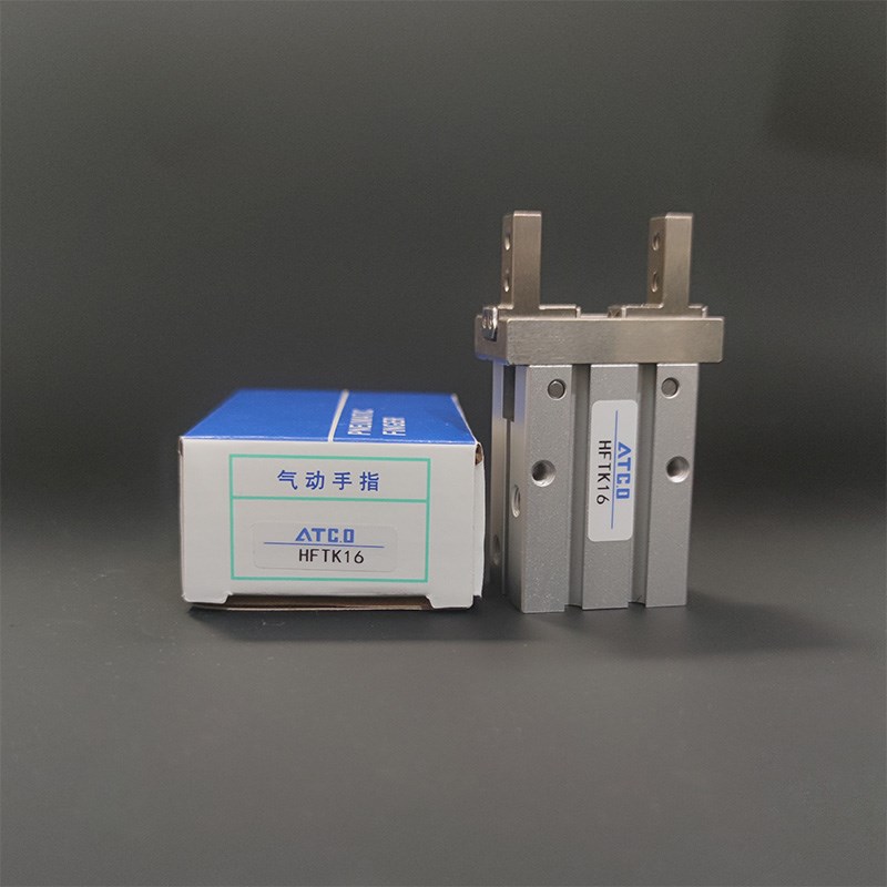 亚德客型导轨加长单双动手指气缸HFSKL/HFSZL10 16 20 25平行爪夹