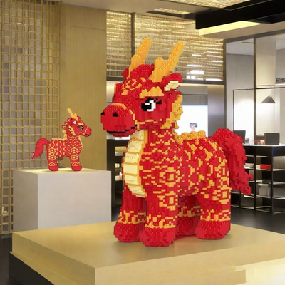 马年系列积木马生肖模型益智拼装小颗粒玩具成人儿童生日礼物摆件