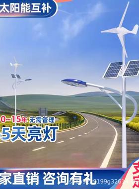 风光互补太阳能路灯风力发电一体化6米8米10m风能风机路灯防爆