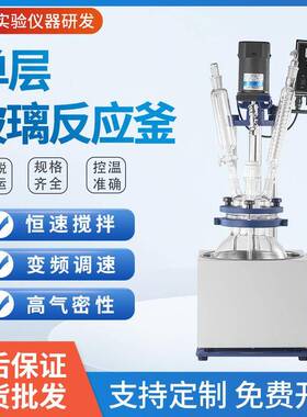 单层玻璃反应釜10L20L50L多功能反应器实验室小型搅拌反应釜