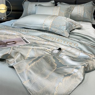 水洗真丝提花夏被四件套夏季 2024新款 冰丝床单轻奢风可机洗空调被