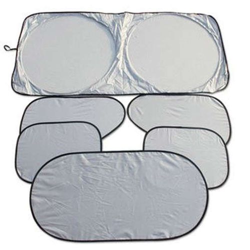 汽车遮阳挡6件套车载网纱透气遮光隔热帘夏季车用安装遮阳帘