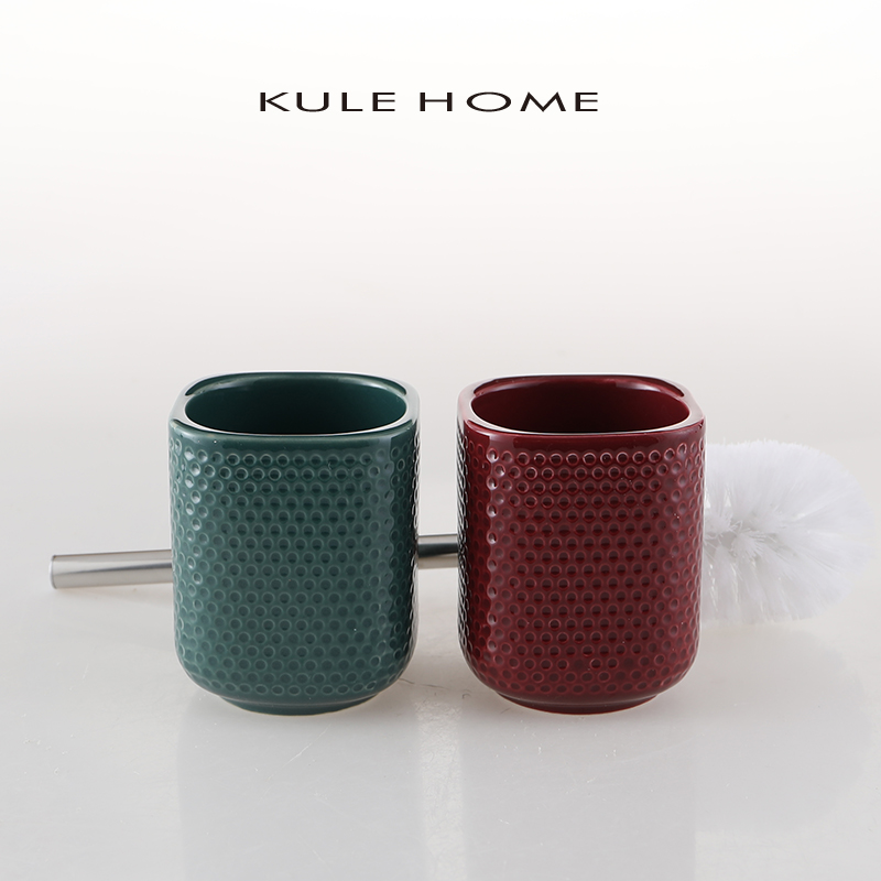 KULE HOME 陶瓷马桶刷套装卫生间家用洗厕所刷子洁厕清洁刷长柄