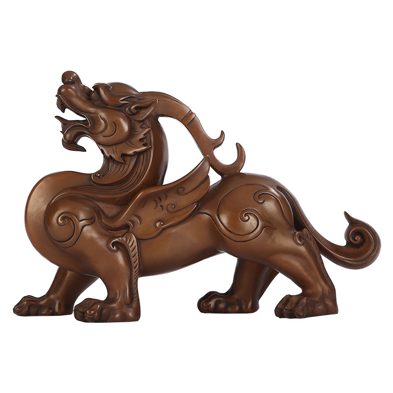紫铜飞天貔貅摆件一对招財客厅店铺家居办公室桌装饰皮丘开业礼品