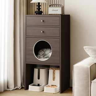 实木阳台定制猫窝柜猫屋别墅室内家用猫咪小户型分层分区猫笼猫柜