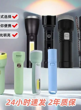 8951手电筒儿童学生户外家用照明LED可充电式塑料手电筒