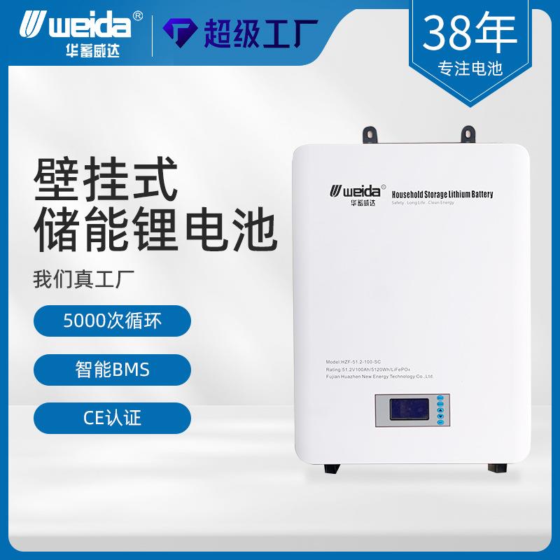5KWH10KWH壁挂式储能电池太阳能家庭储能磷酸铁锂电池 51.2V100Ah