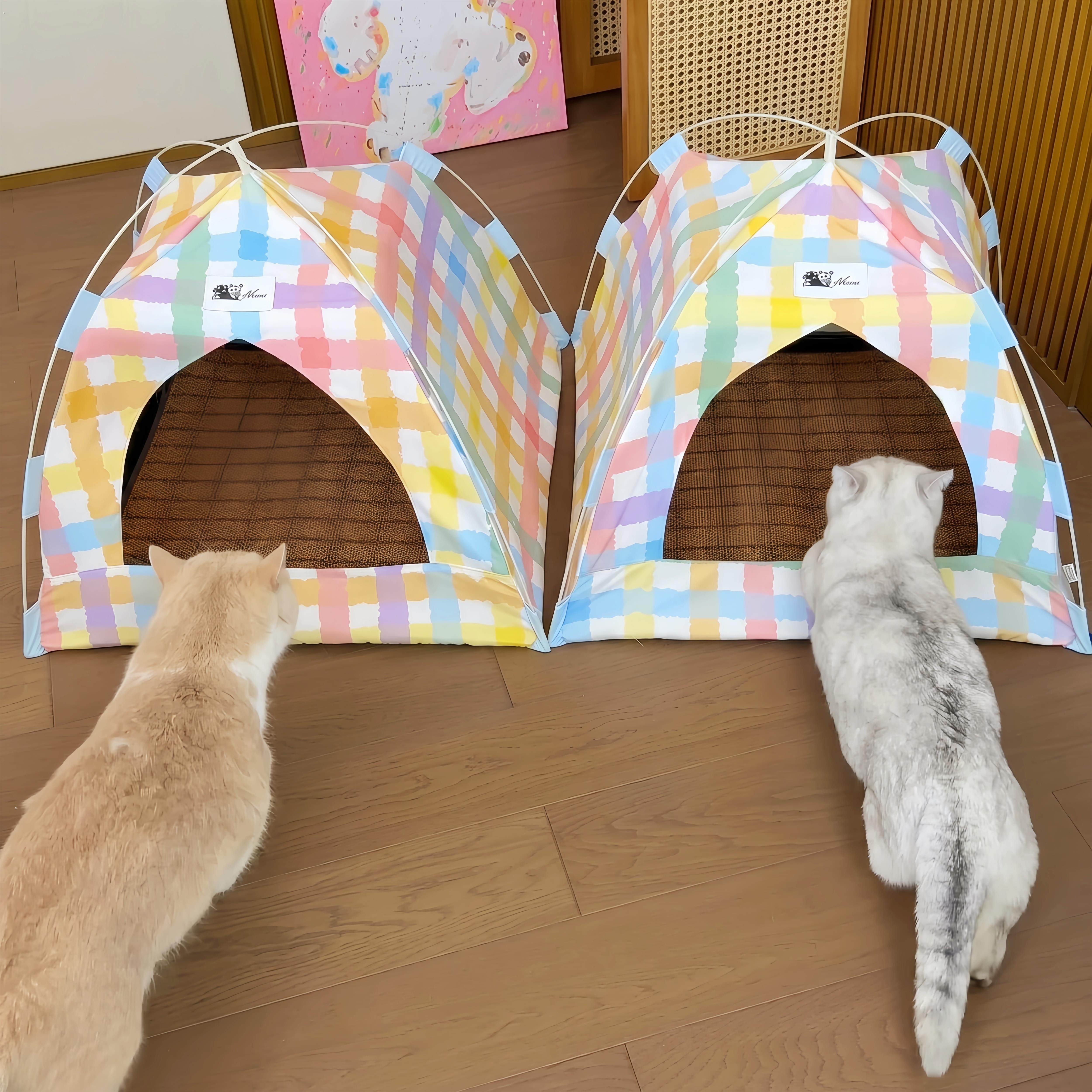 猫窝猫帐篷新型夏季凉席四季通用狗窝户外安全感半封闭式宠物夏天