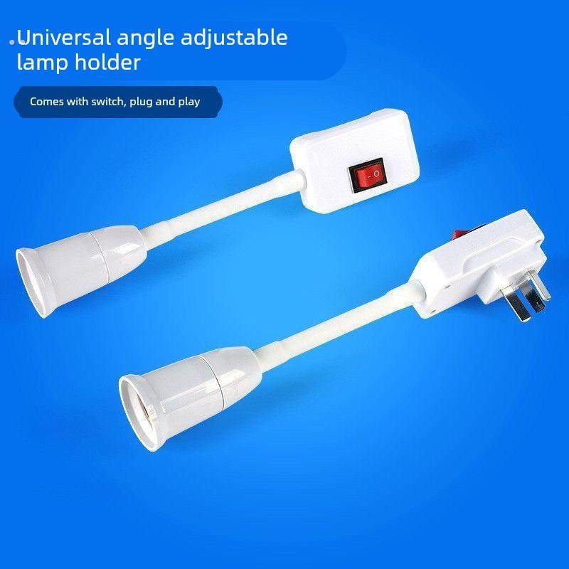 家用直插式插座灯头带开关 两三脚宿舍节能照明插电小夜灯LED灯泡