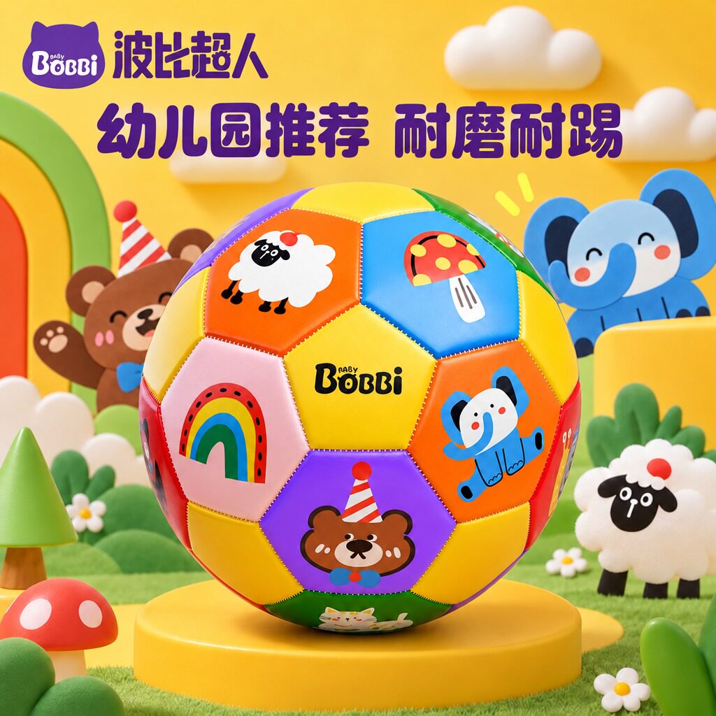 儿童足球3号婴幼儿专用充气耐磨耐踢小皮球1-2岁宝宝拍拍球玩具球