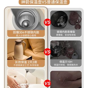 神箭保温壶大容量家用热水壶不锈钢暖壶保温瓶开水壶办公室热水瓶