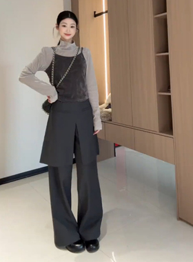 向晚意 STUDIO 韩系丝绒吊带背心套装女2025秋冬打底气质内搭上衣