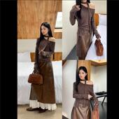 简约气质不规则心机设计显瘦小衫 法式 复古拼接下摆假两件半身裙