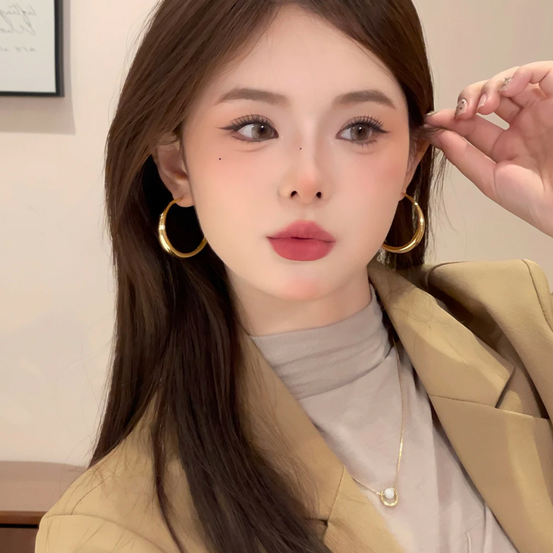 百戴不厌~2025新款爆款素圈耳环女秋冬耳饰轻奢高级耳钉百搭耳圈