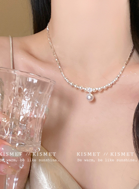 碎银子珍珠穿搭项链高级感锁骨链